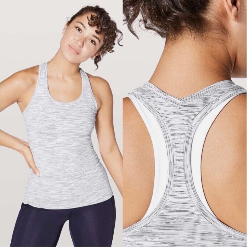 Lululemon Cool Racerback ll Tank " Wee are from space nimbus battleship" print